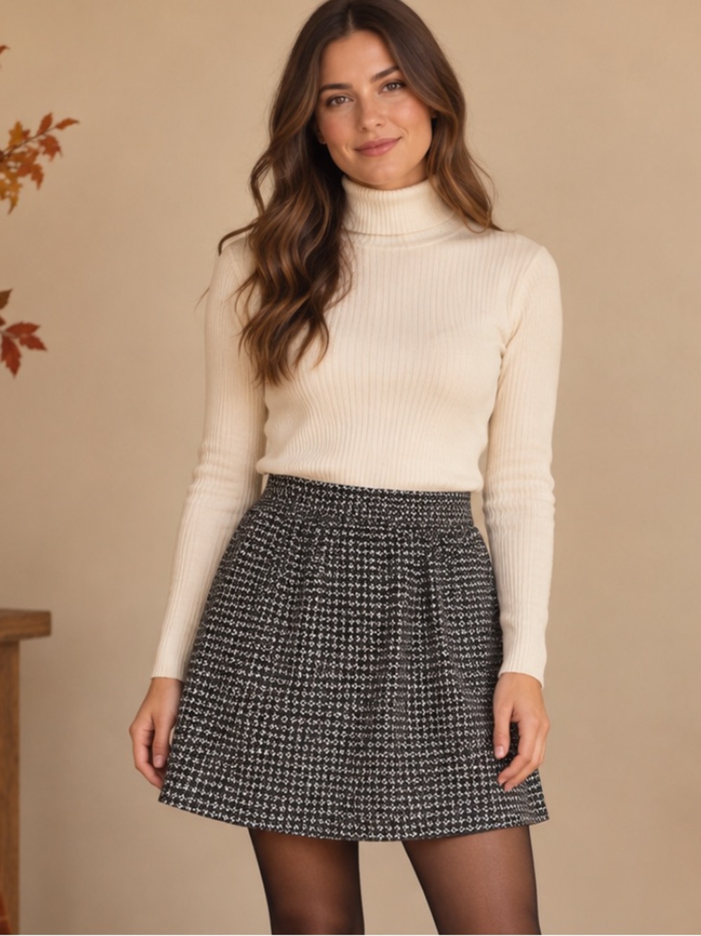 GAP Women’s Size 10 Black White Patterned A-Line Mini Skirt Fall Workwear